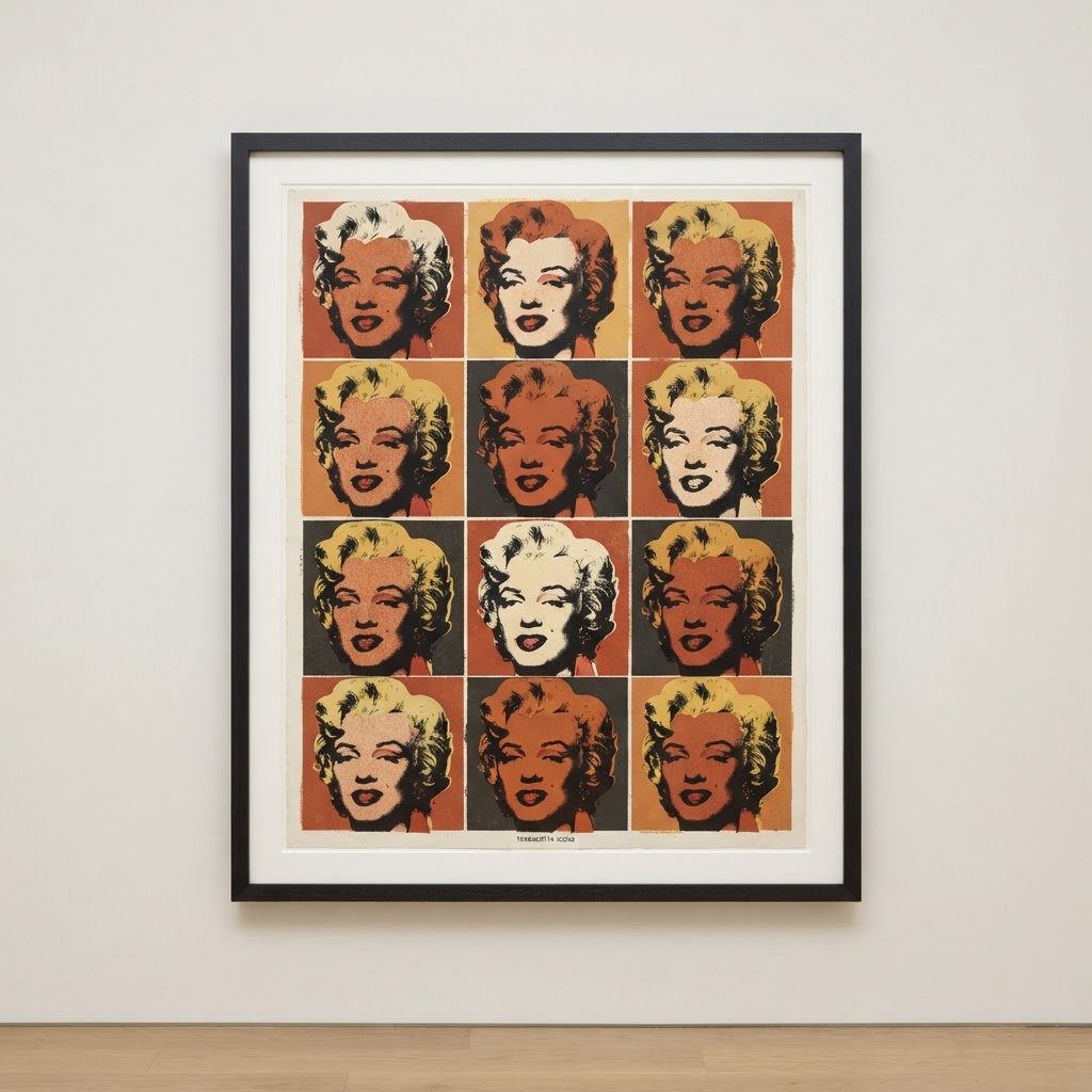 A framed Andy Warhol pop-art silkscreen print