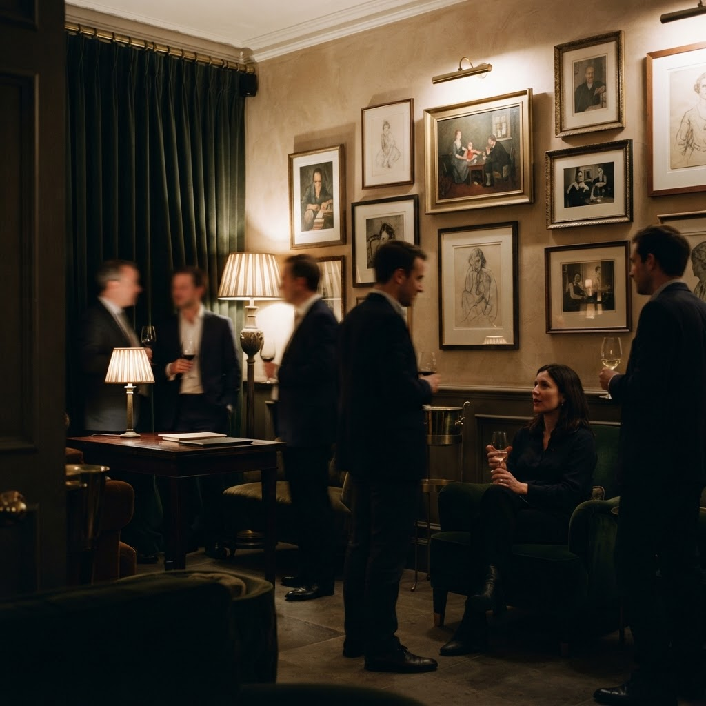 Collectors gathered for an evening in the members' room