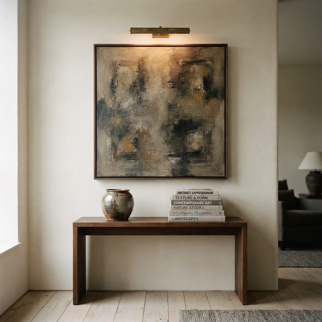 A significant artwork displayed in a private residence